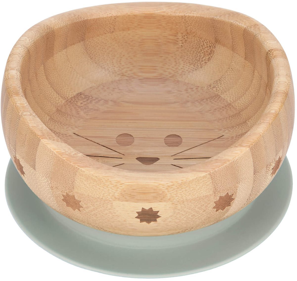 Lässig Bowl Bamboo Wood Little Chums cat