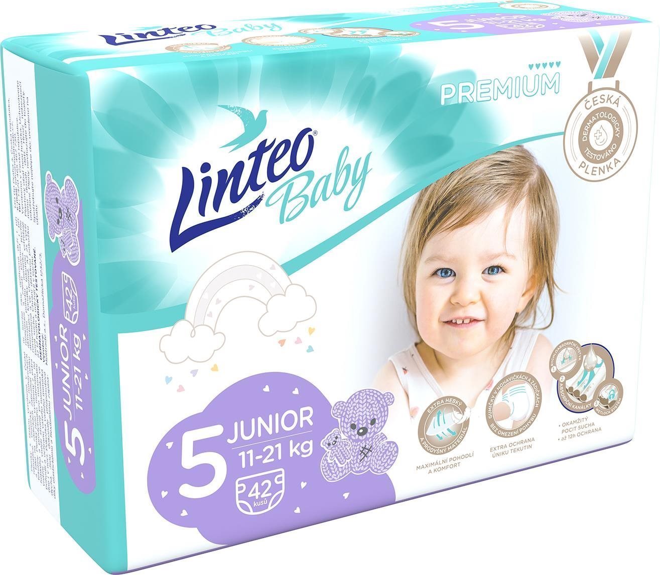 Eldobható pelenka LINTEO Baby Premium JUNIOR (11-21 kg) 42 db