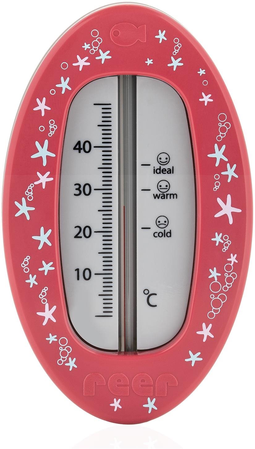 REER Fürdővíz hőmérő, ovális, piros