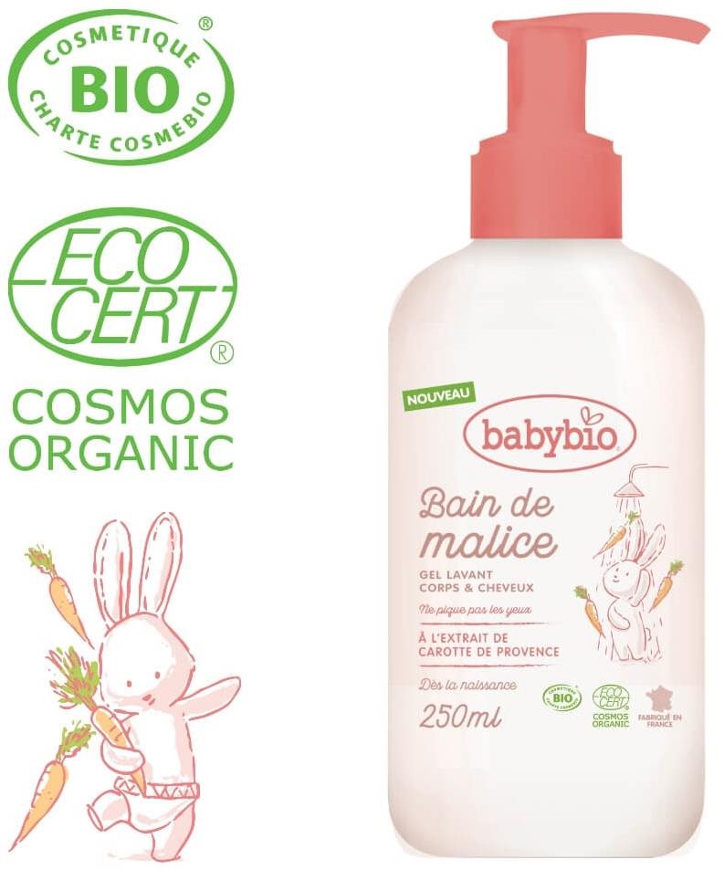 BABYBIO BIO tusfürdő gél csecsemőknek 250 ml