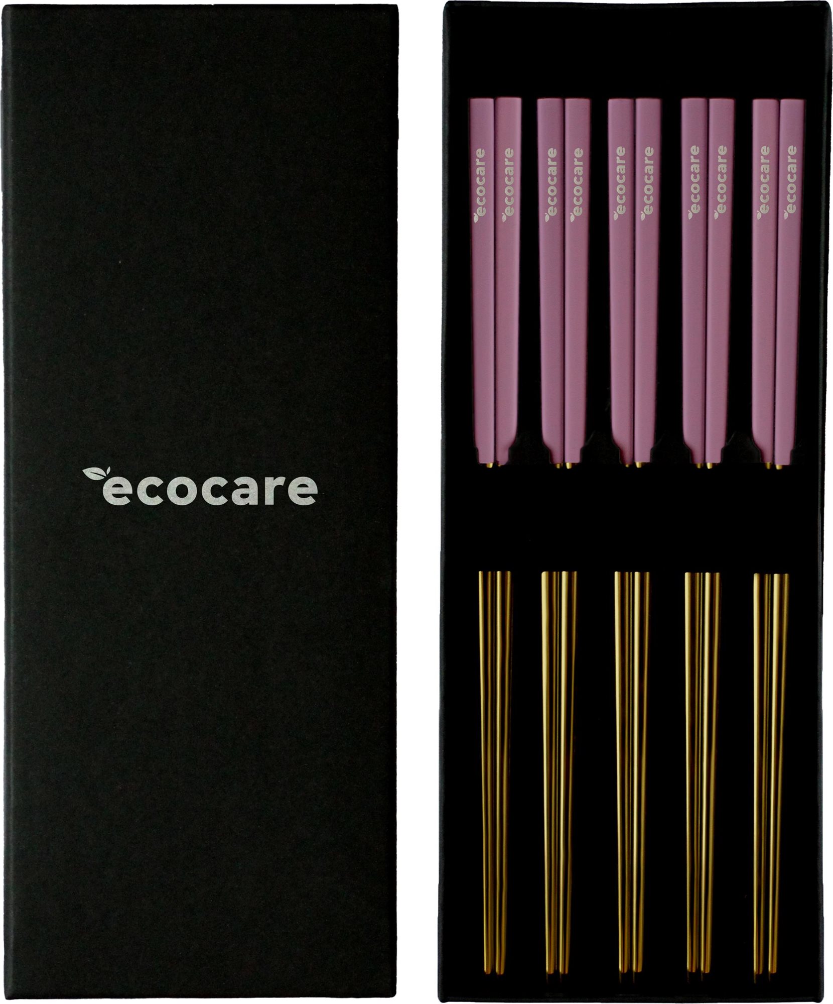ECOCARE Box Gold-Pink fém sushi pálcikák 10 db