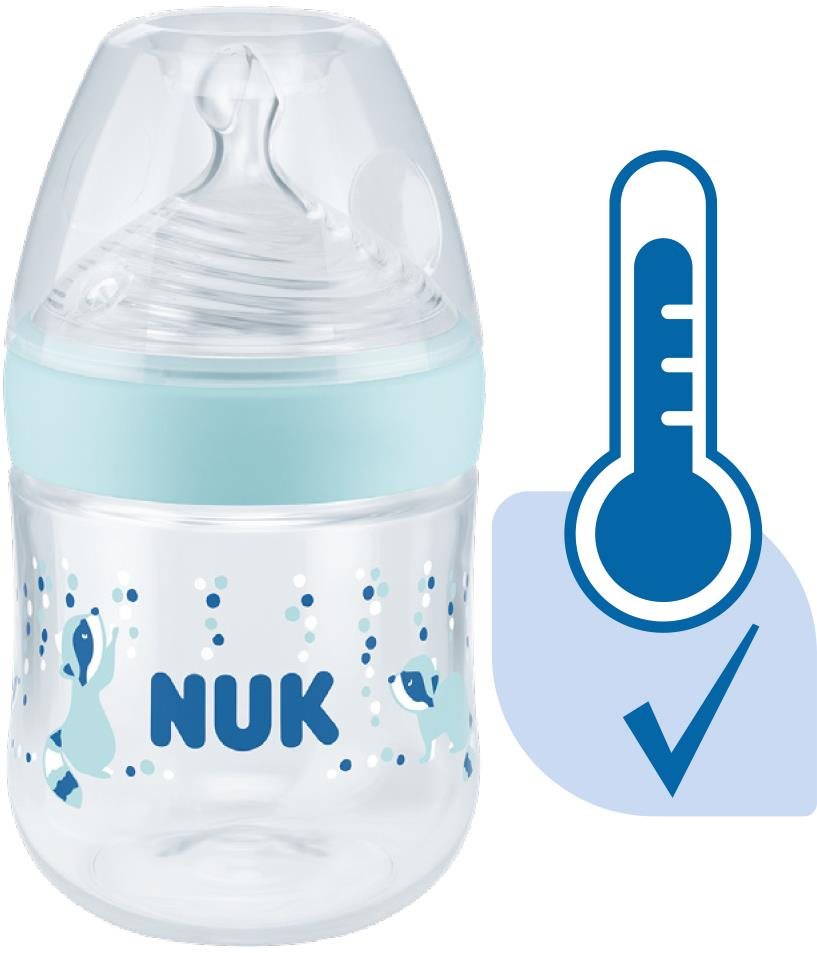 NUK Nature Sense Cumisüveg hőmérsékletjelzővel 150 ml türkiz