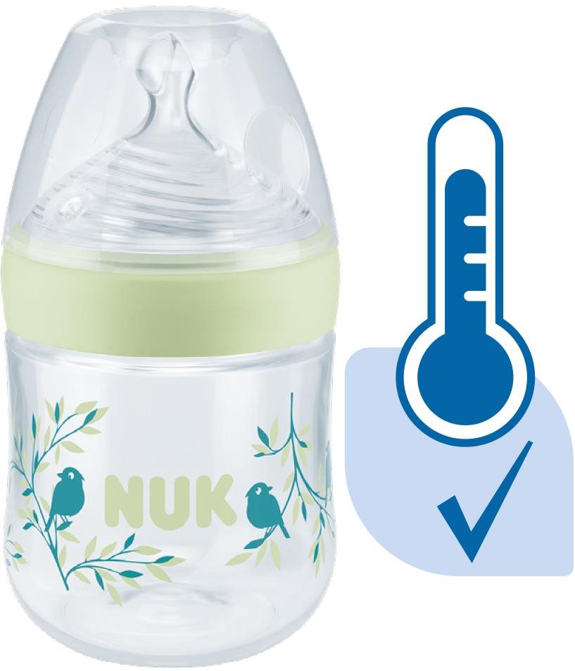 NUK Nature Sense Cumisüveg hőmérsékletjelzővel 150 ml zöld