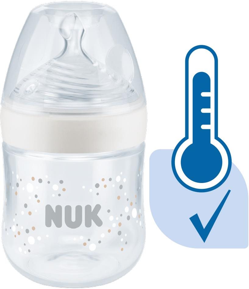 NUK Nature Sense Cumisüveg hőmérsékletjelzővel 150 ml fehér