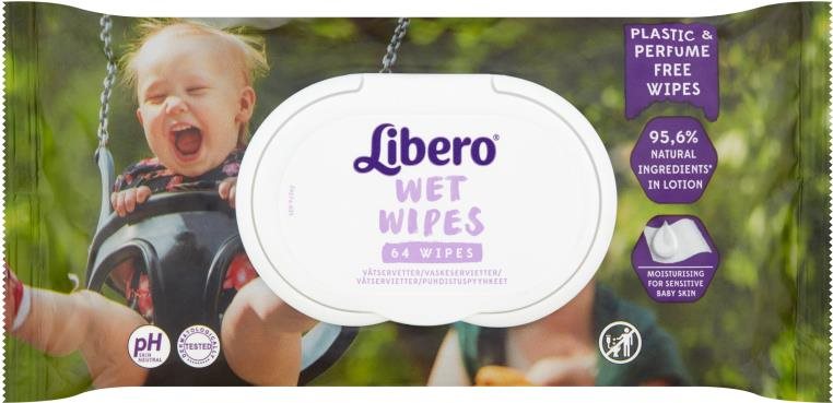 Popsitörlő Libero Wet Wipes Premium 64 db