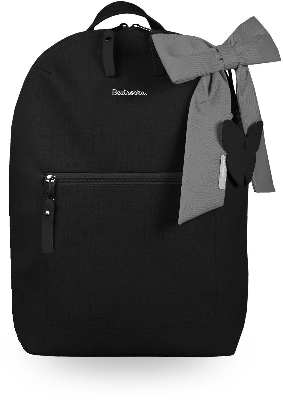 Pelenkázó hátizsák BEZTROSKA Miko hátizsák masnival Mély fekete