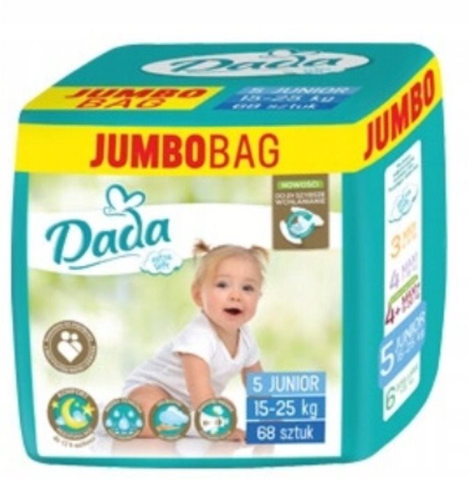 Eldobható pelenka DADA Jumbo Bag Extra Soft 5-ös méret, 68 db