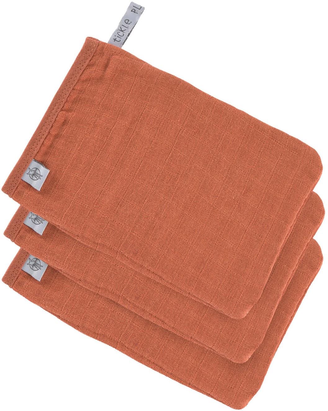 Lässig Muslin Wash Glove Set Rust 13 × 22 cm, 3 db