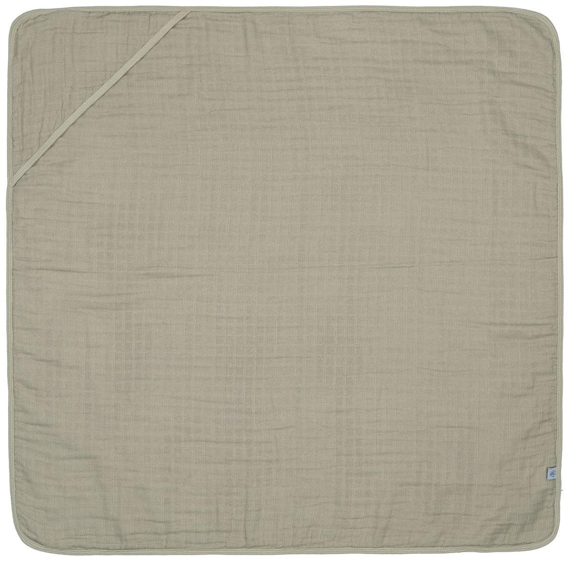 Lässig Muslin Hooded Towel Olive, 90 × 90 cm