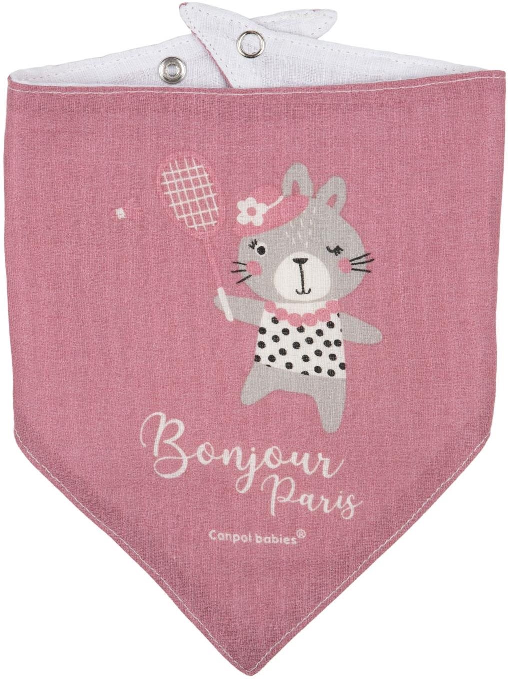 Canpol babies Muszlin nyálkendő Bonjour Paris rózsaszín, 2 db