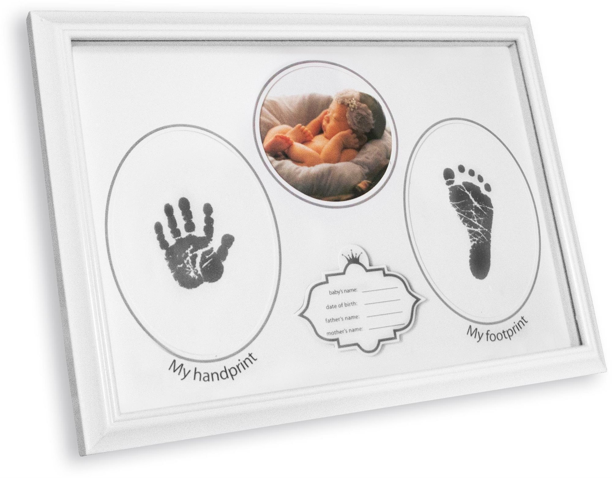 GOLD BABY fotorámeček Naše miminko na inkoustový otisk My handprint 24 × 38 cm