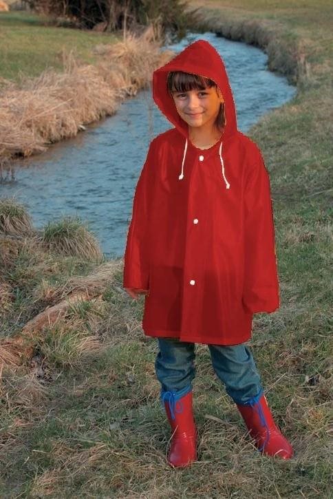 Doppler Kapucnis gyerek esőkabát, 140, piros