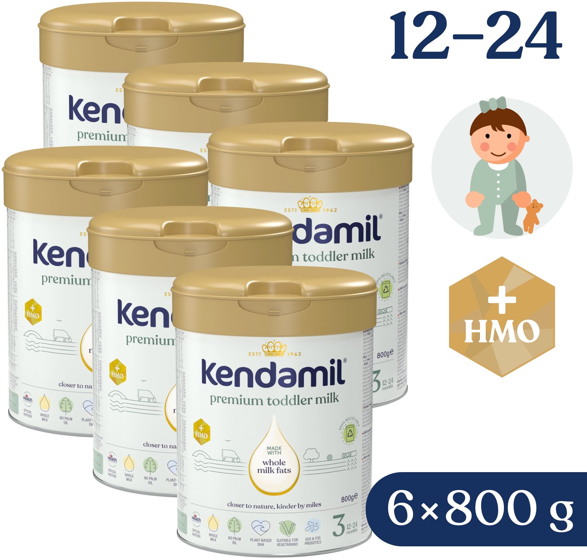 Kendamil Premium 3 HMO+ (6× 800 g)