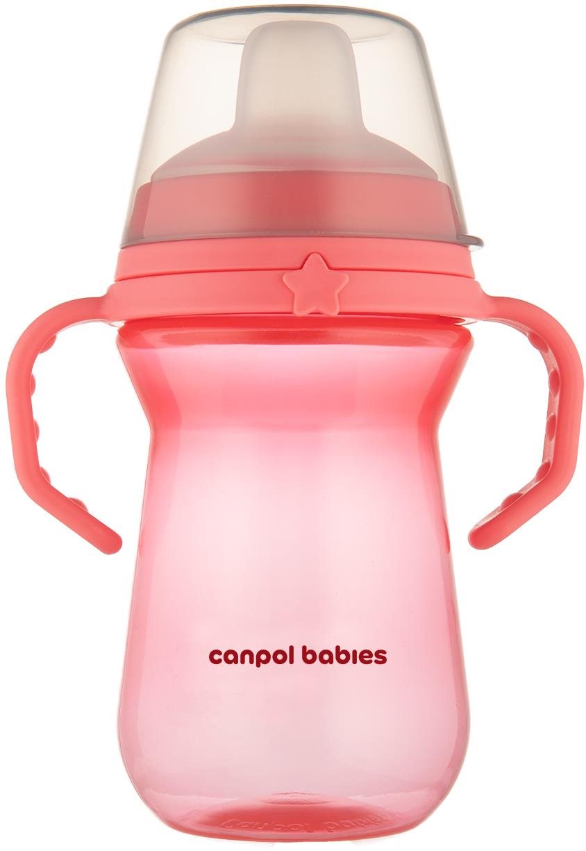 Canpol babies FirstCup Pohár szilikon itatóval 250 ml, rózsaszín