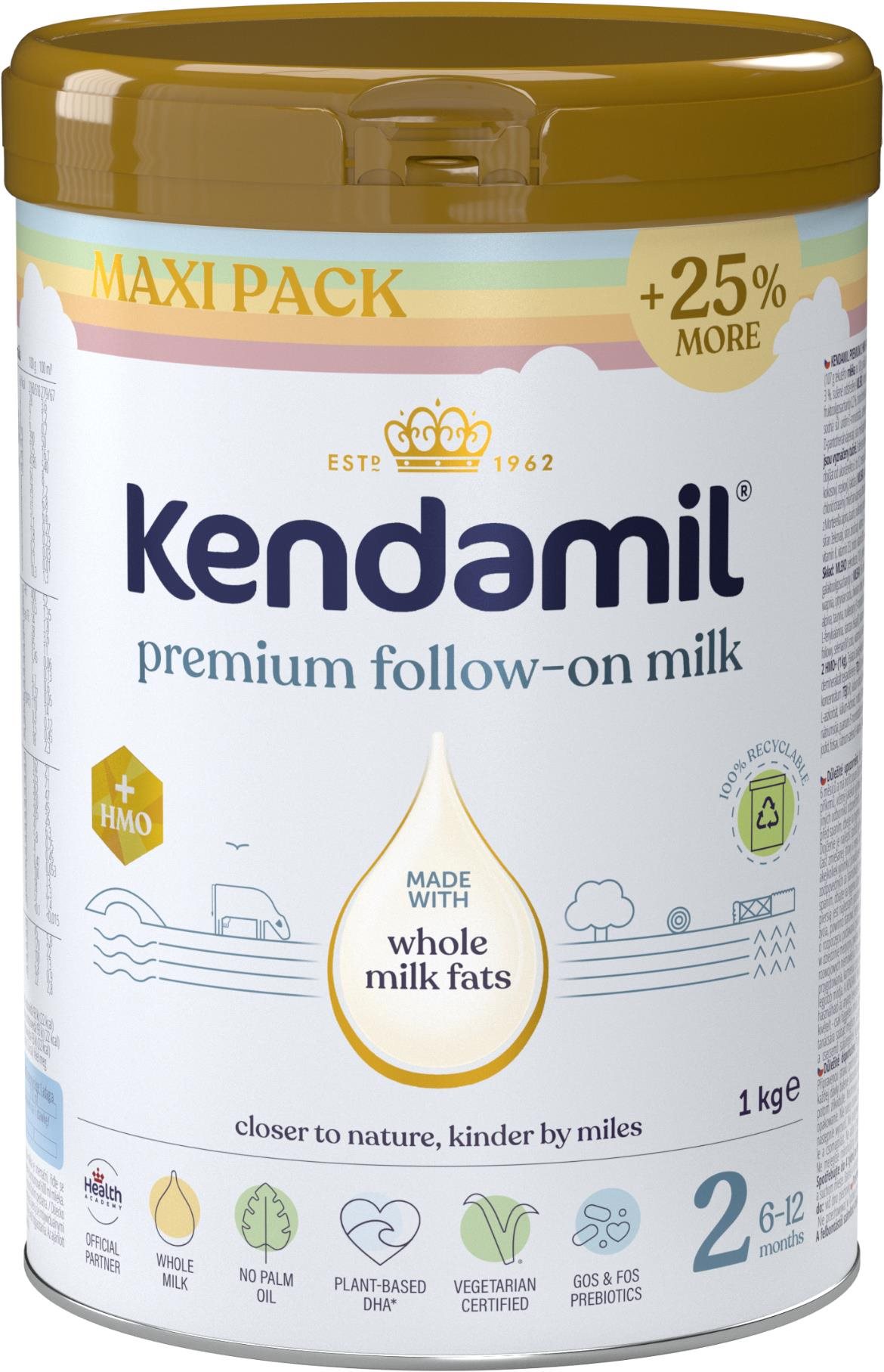 Kendamil Premium 2 HMO+, szivárvány XXL csomagolás (1 kg)