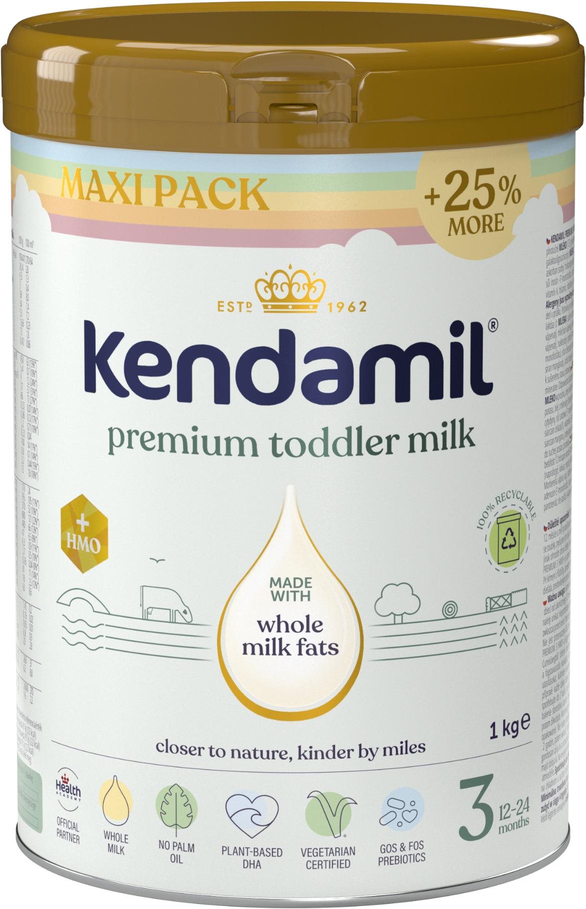 Kendamil Premium 3 HMO+, szivárvány XXL csomagolás (1 kg)