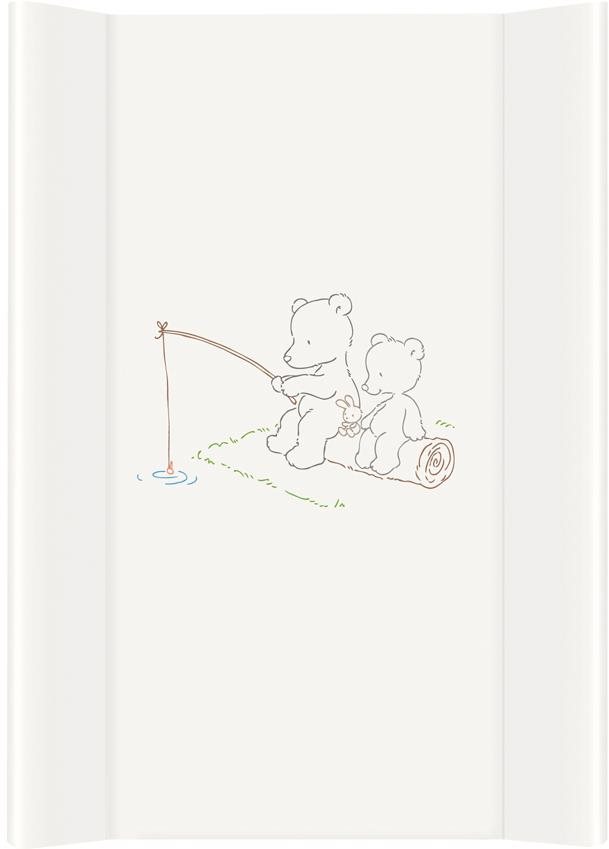 CEBA BABY Comfort Pelenkázó alátét kemény lappal 50 × 70 cm, Papa Bear fehér
