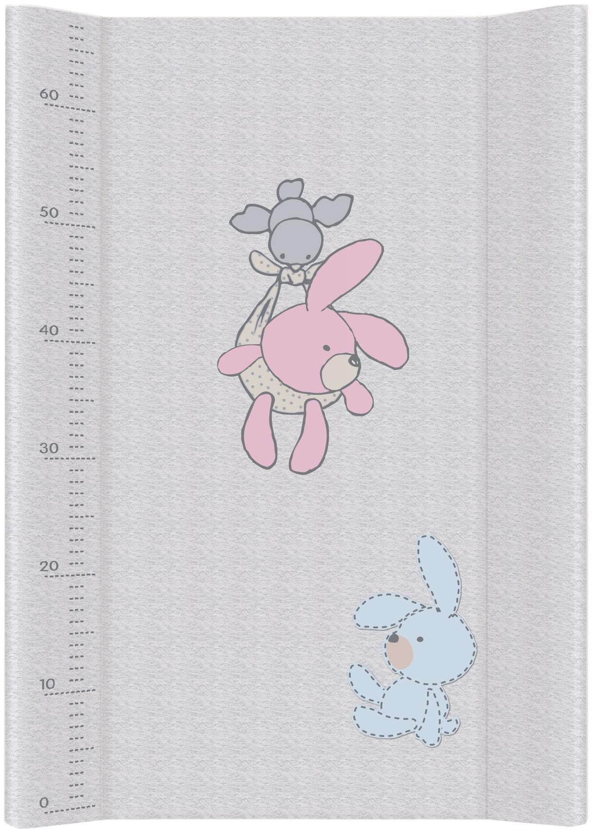 CEBA BABY Comfort Pelenkázó alátét kemény lappal 50 × 70 cm, Nyuszik szürke