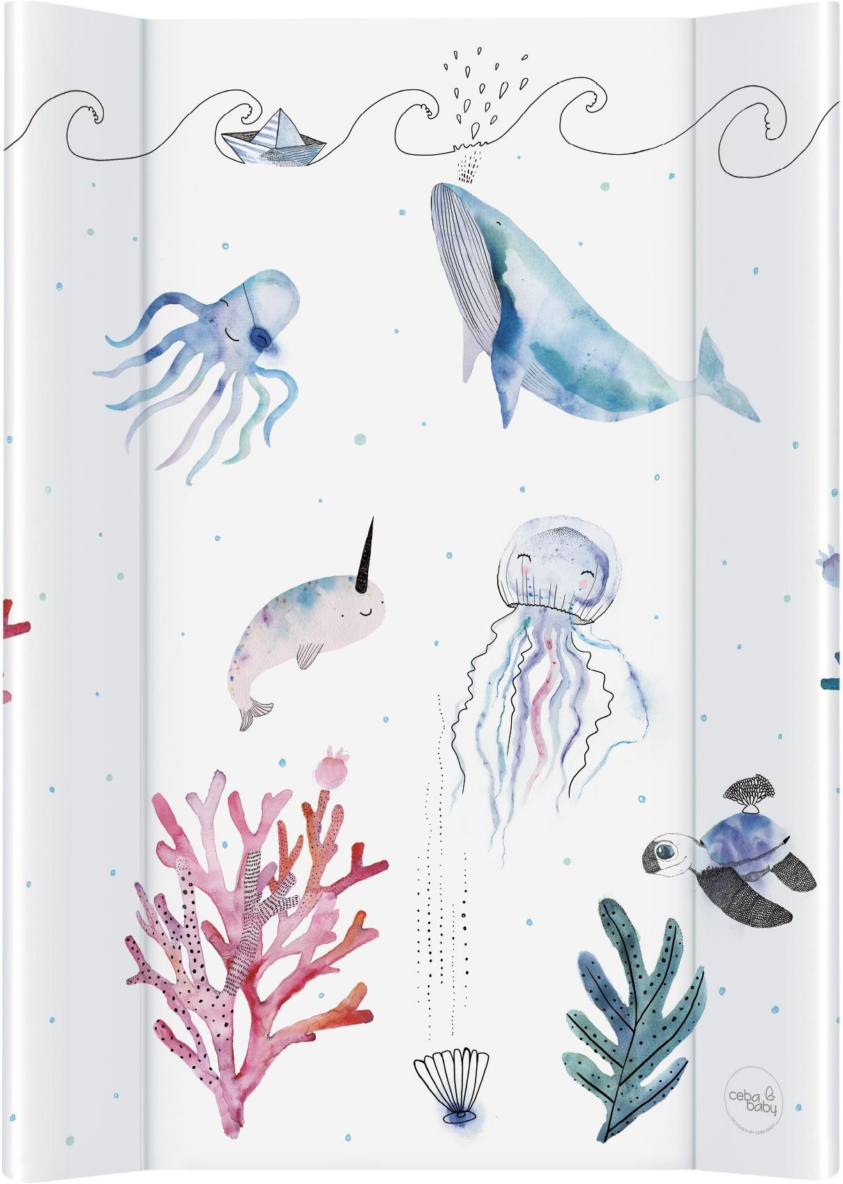 CEBA BABY Comfort Pelenkázó alátét kemény lappal 50 × 70 cm, Watercolor World Ocean