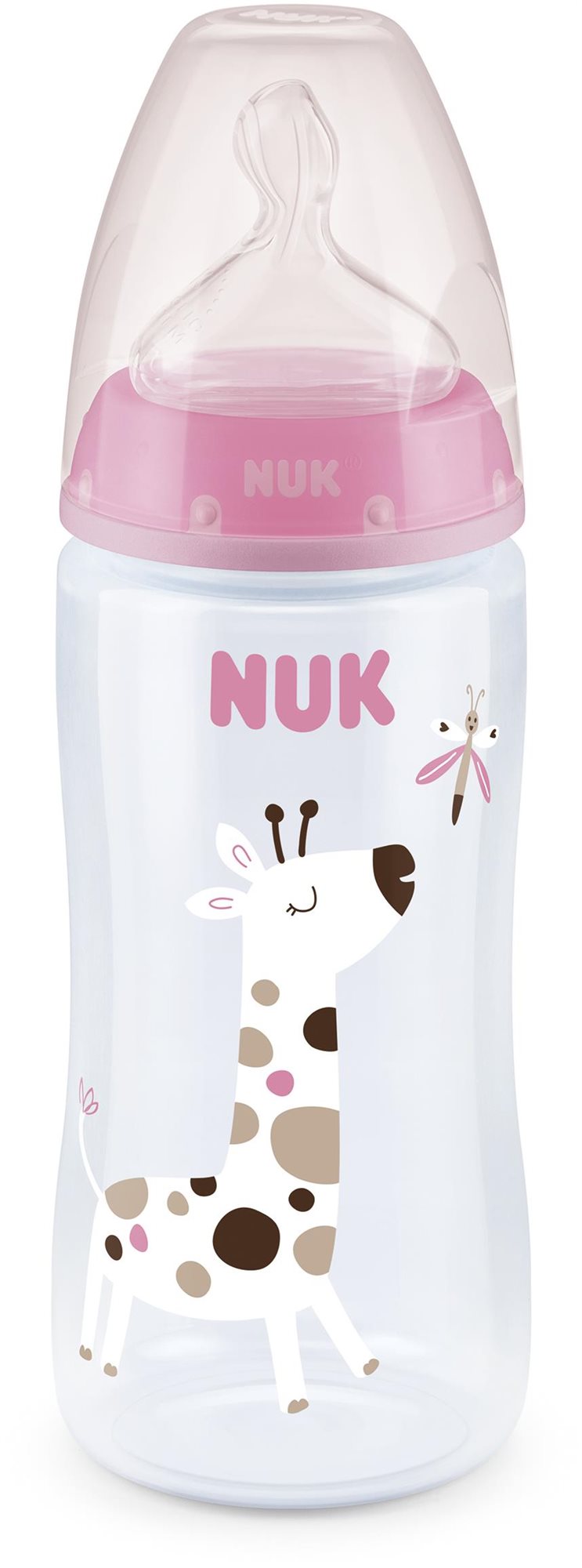 NUK FC+ cumisüveg hőmérséklet-ellenőrzővel 300 ml, rózsaszín