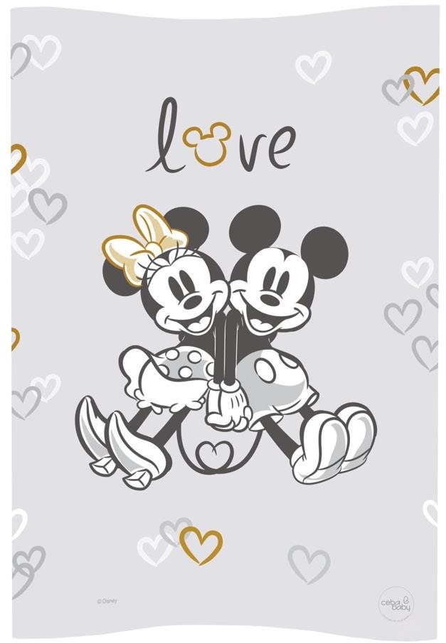 Pelenkázó alátét CEBA BABY puha pelenkázó alátét Cosy 50 × 70 cm, Disney Minnie & Mickey Grey