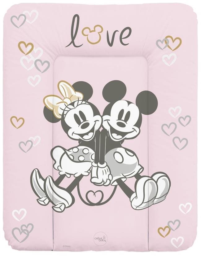CEBA BABY puha pelenkázó alátét komódra 50 × 70 cm, Disney Minnie & Mickey Pink