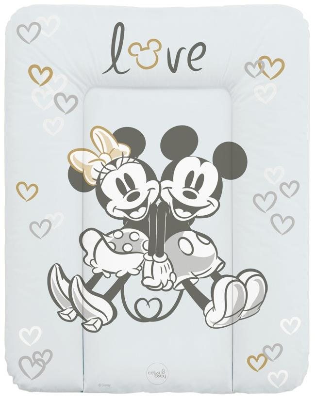CEBA BABY puha pelenkázó alátét komódra 50 × 70 cm, Disney Minnie & Mickey Grey
