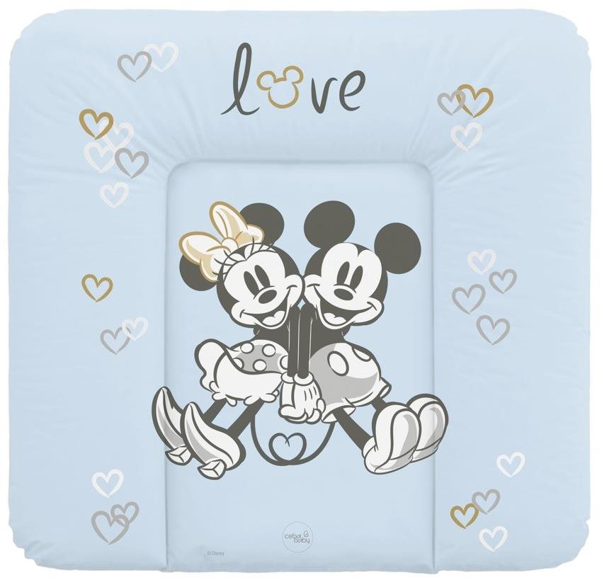CEBA BABY puha pelenkázó alátét komódra 75 × 72 cm, Disney Minnie & Mickey Blue