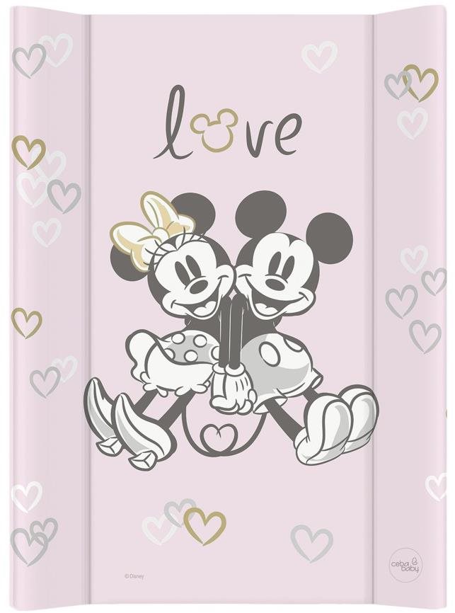CEBA BABY pelenkázó alátét kemény hátlappal Comfort 50 × 70 cm, Disney Minnie és Mickey Pink