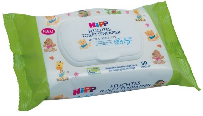 Nedves wc papír HiPP Babysanft Ultra Sensitive nedves törlőkendő 50 db
