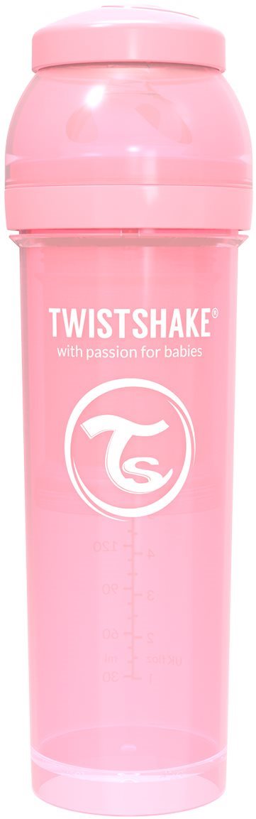 TWISTSHAKE Anti-Colic 330 ml pasztell rózsaszín