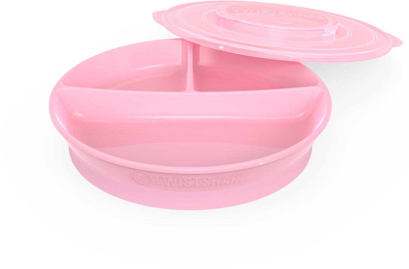 TWISTSHAKE Osztott tányér 6m+ Pasztell rózsaszín