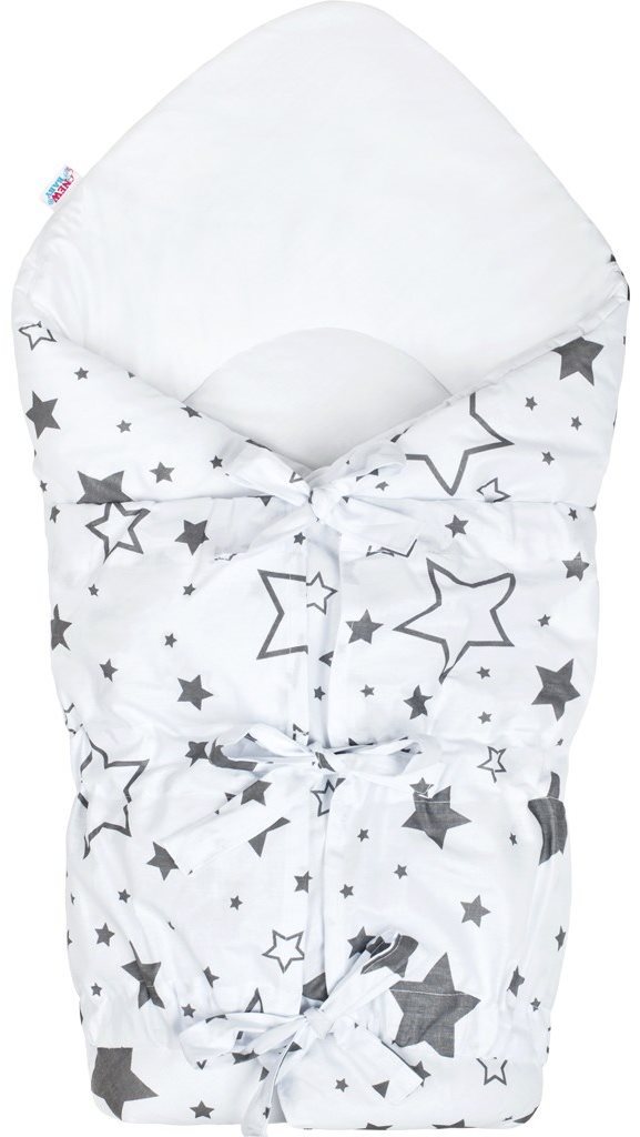 New Baby Klasszikus megkötős pólya - szürke csillagok