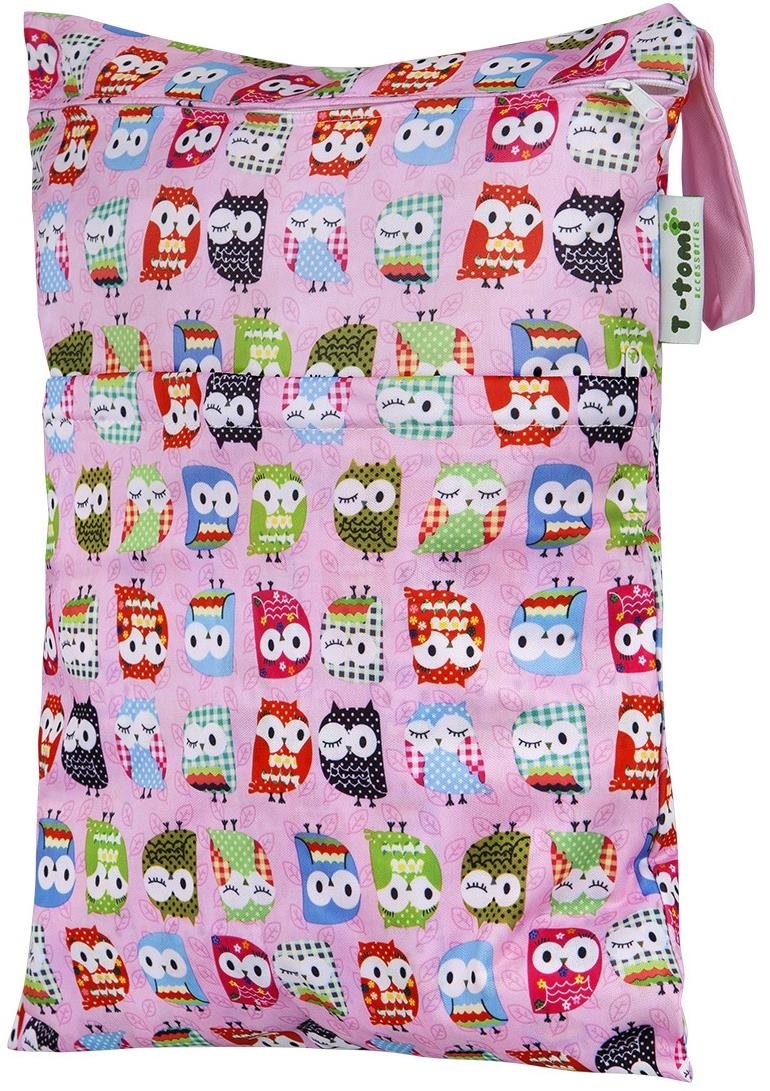 T-TOMI Vízálló táska Pink Owl, 30 × 40 cm
