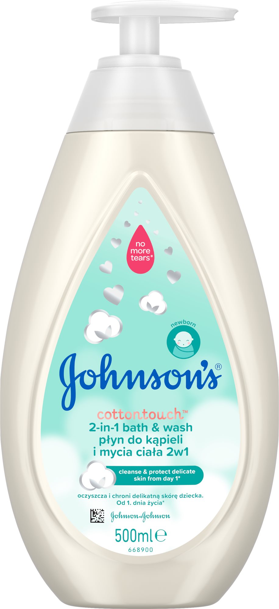 Gyerek habfürdő JOHNSON'S BABY Cottontouch fürdő- és mosógél 2 az 1-ben 500 ml