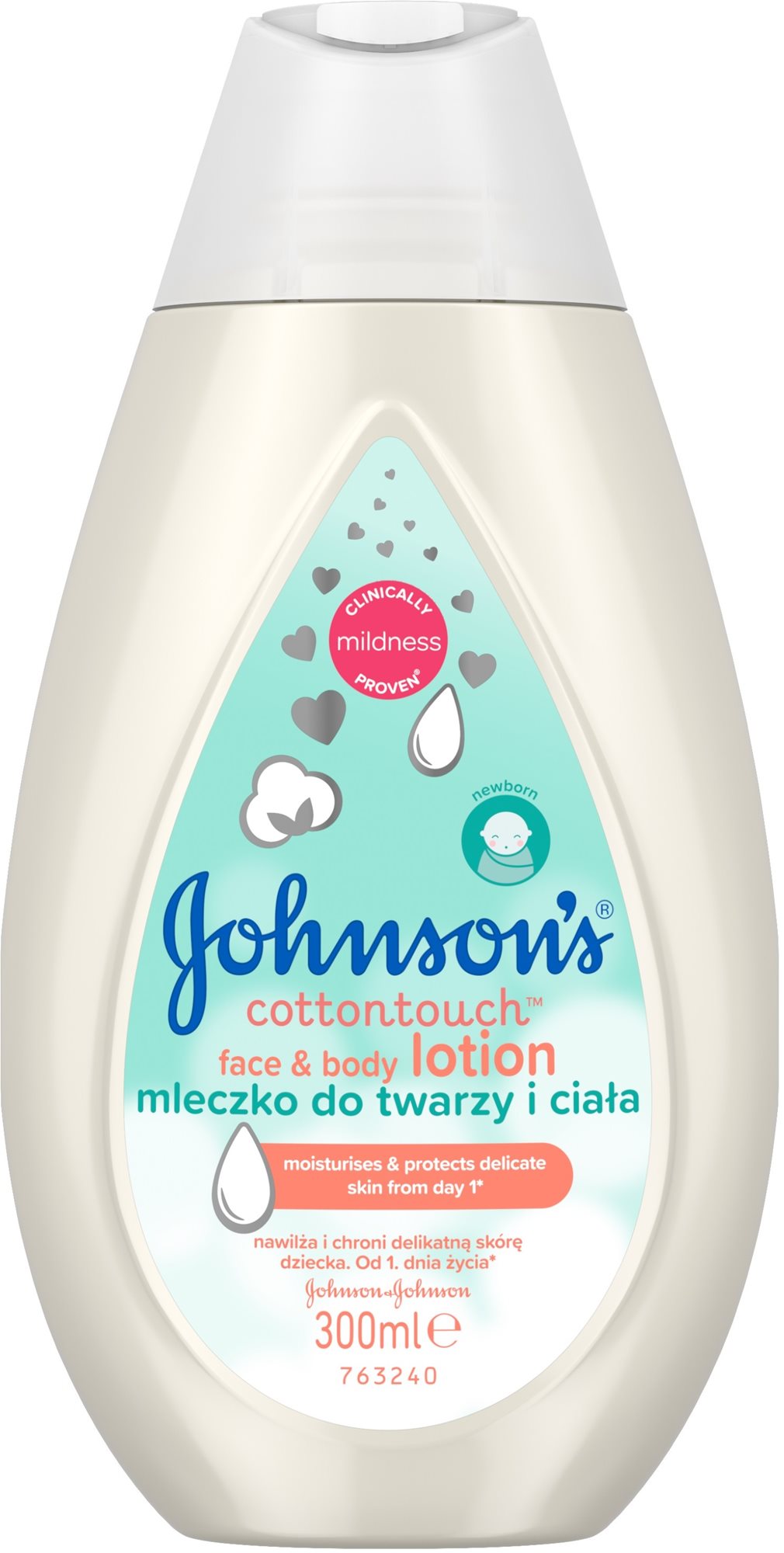 JOHNSON'S BABY Cottontouch Arc- és testápoló krém 300 ml
