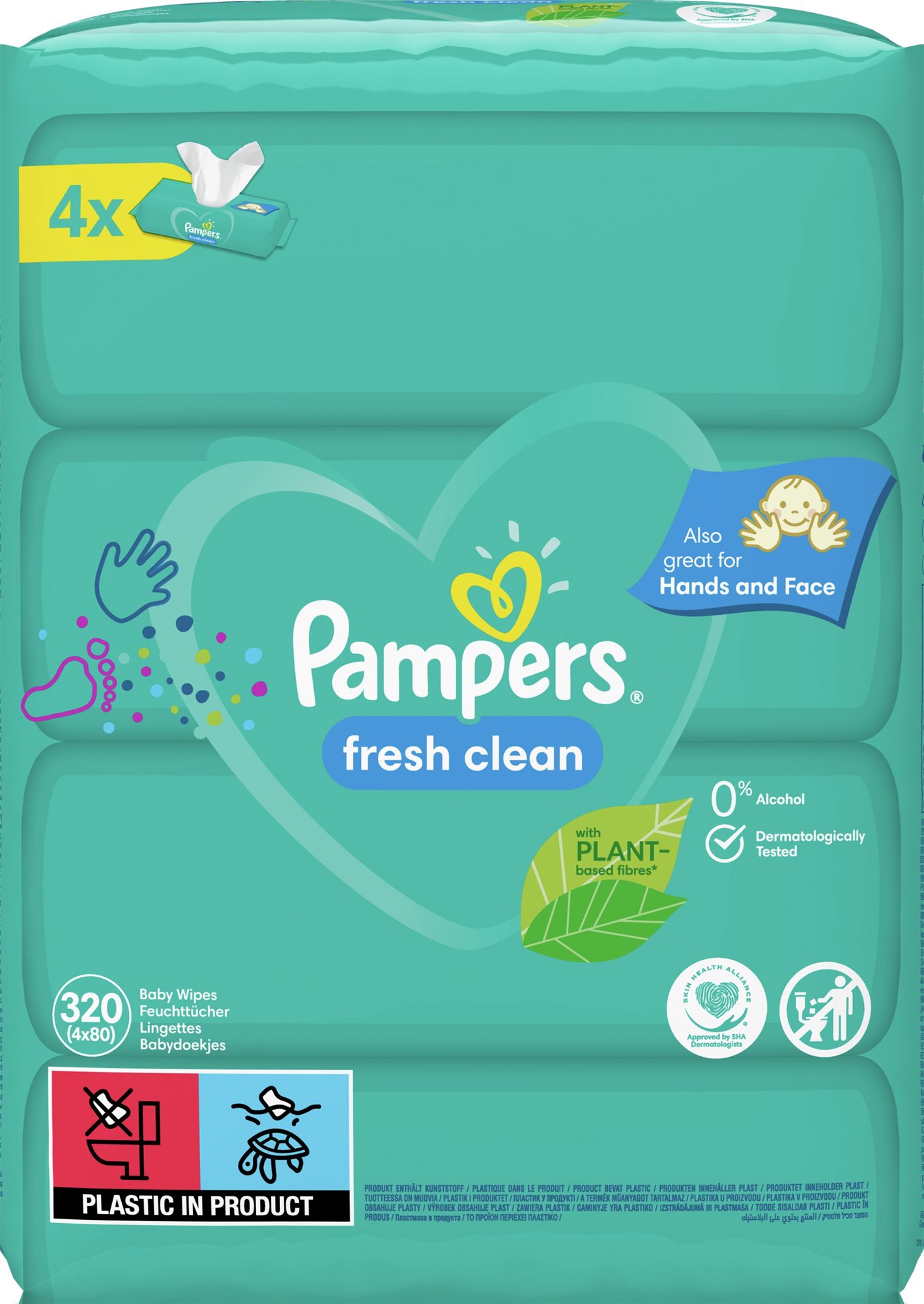 PAMPERS Fresh Clean XXL 4× 80 db
