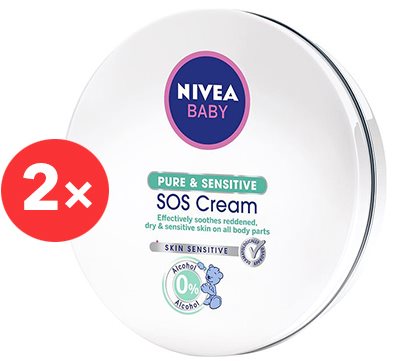 NIVEA Baby Pure&Sensitive SOS Cream 2× 150 ml