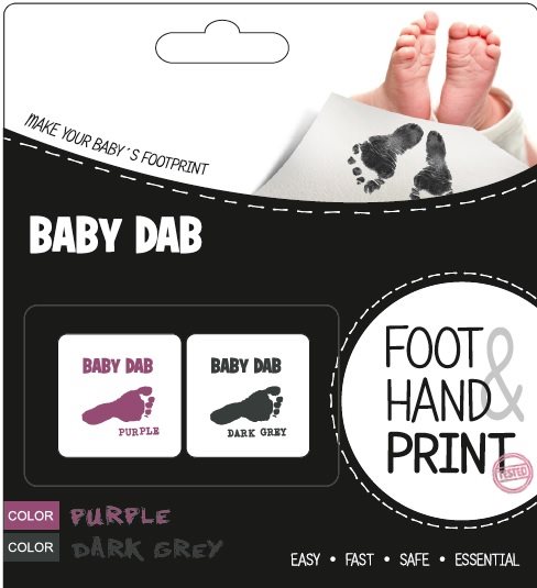 Lenyomatkészítő Baby Dab készlet gyerekeknek - lila, szürke