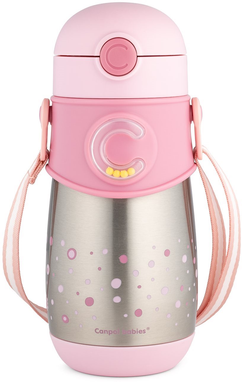Canpol termosz palack szívószállal gyerekeknek (300 ml) rózsaszín