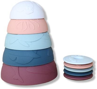 Jellystone Designs Szilikon egymásra rakható csészék földszínű