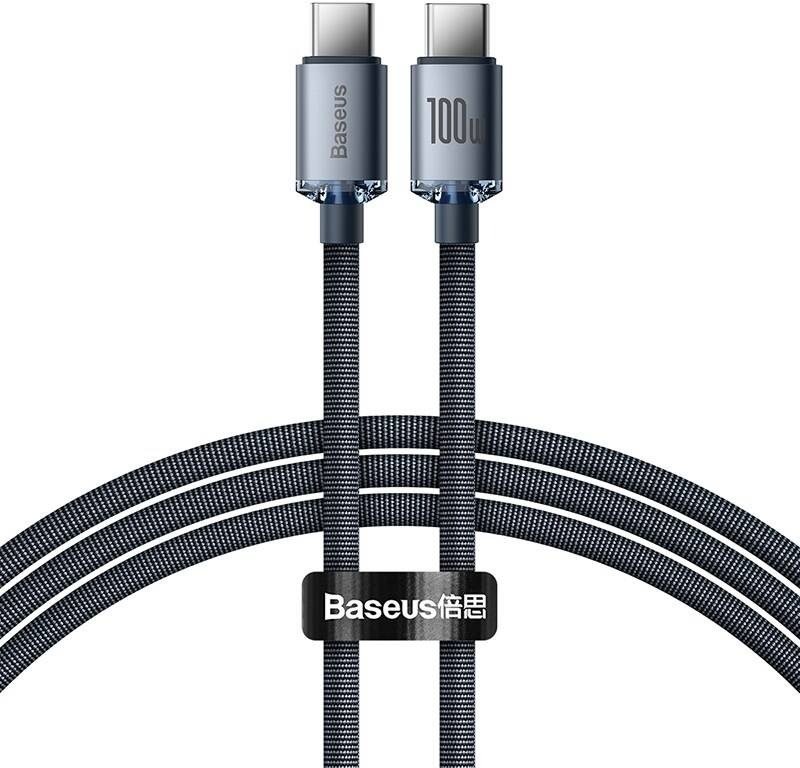 Baseus Crystal Shine Series USB-C to USB-C 100W, 2m, fekete