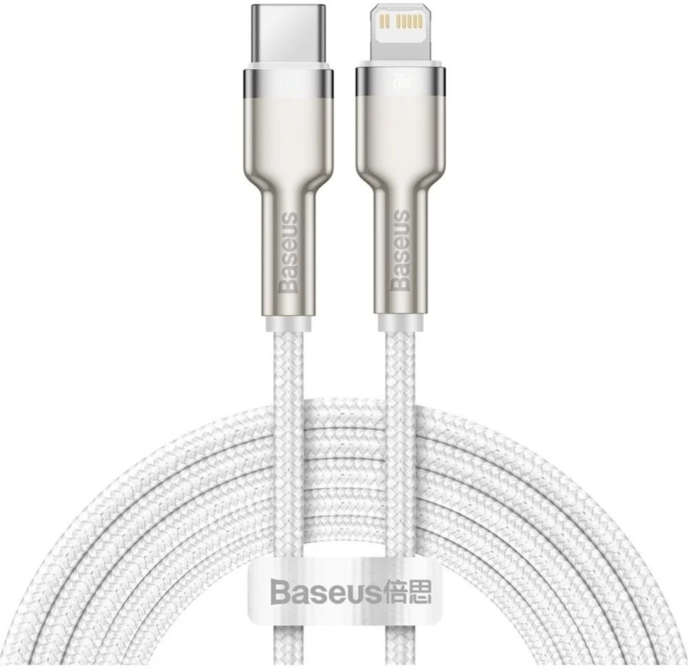 Adatkábel Baseus Cafule Series USB-C to Lightning PD 20W, 2m, fehér