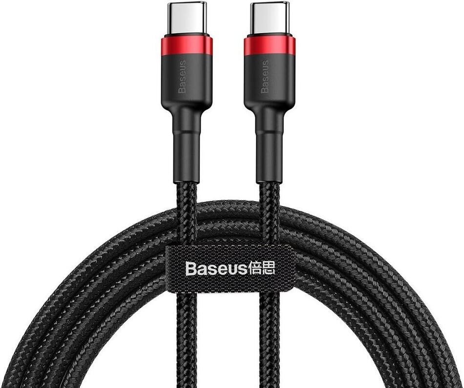 Baseus Cafule Series 2* USB-C PD2.0 60W, Flash, 2m, piros - fekete