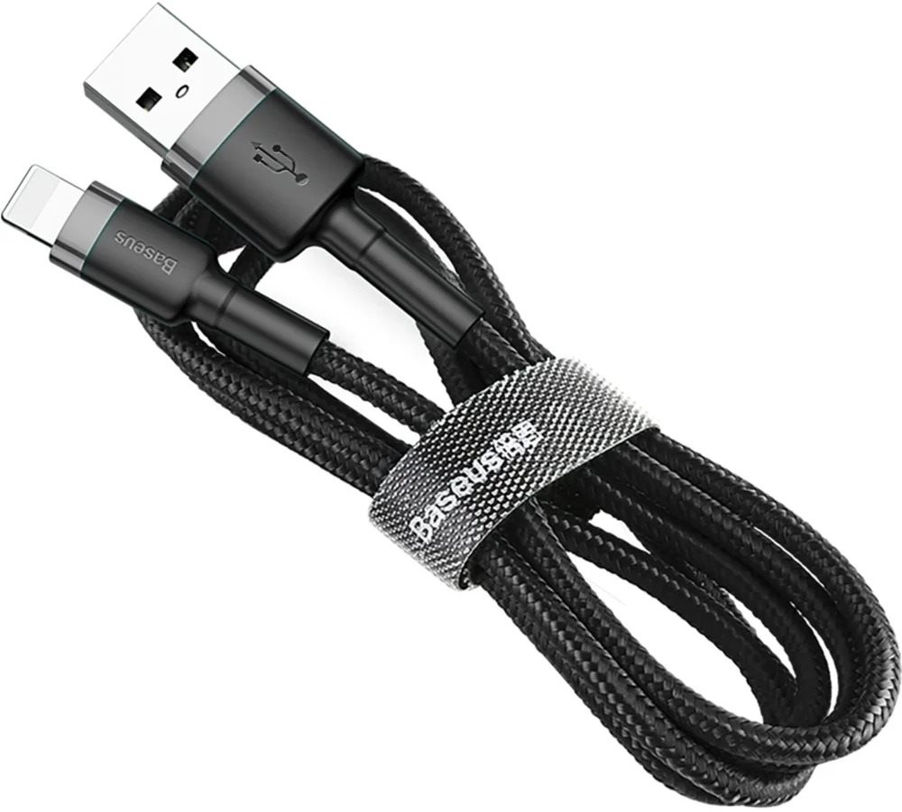 Baseus Cafule USB to Lightning 2,4A, 0,5m, szürke - fekete
