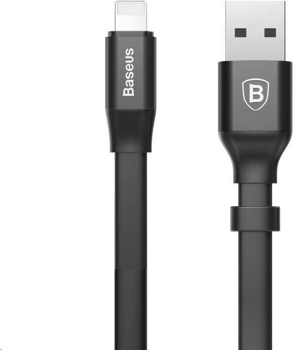 Baseus Nimble Series lapos töltő/adatkábel Lightning 23 cm, fekete