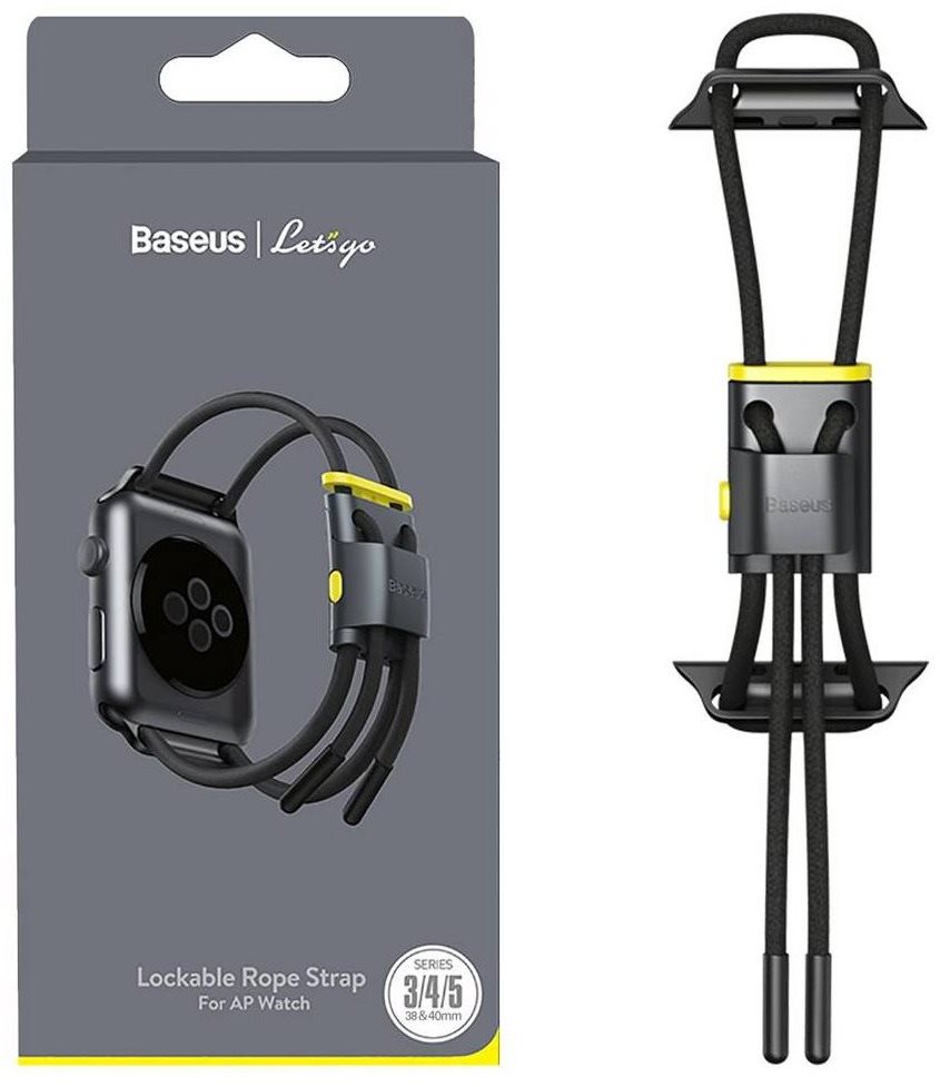 Baseus Lockable Rope Strap Apple Watch 38/40/41mm Grey and Yellow