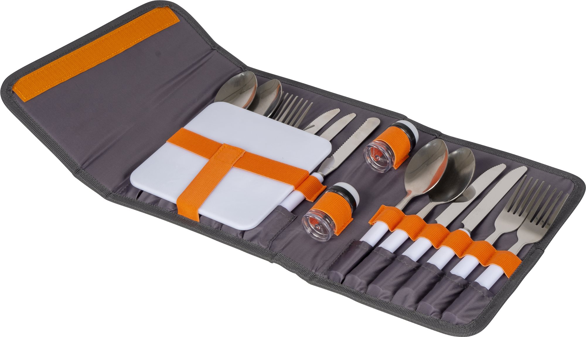 Bo-Camp Cutlery set Picnic 4 persons Pouch Grey
