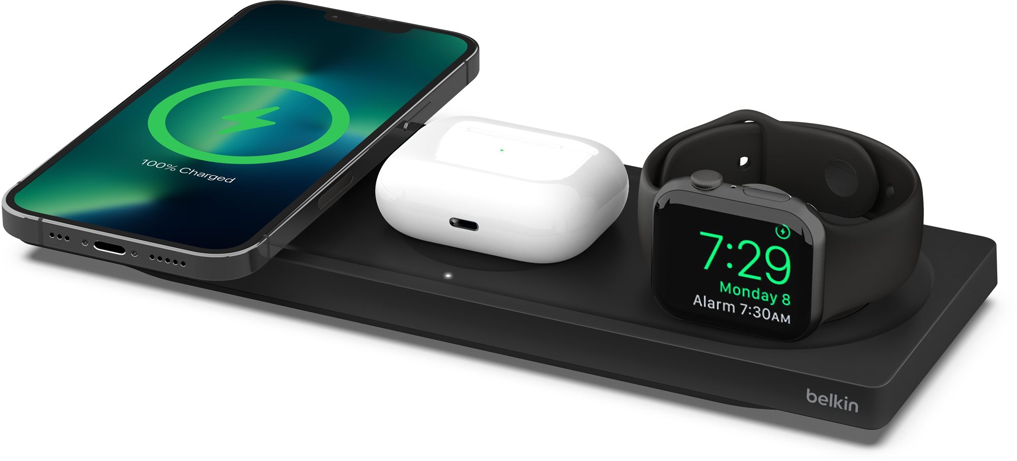 Belkin BOOST CHARGE PRO MagSafe 3 az 1-ben vezeték nélküli töltő iPhone-hoz/Apple Watch-hoz/AirPods-hoz