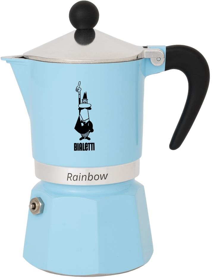 BIALETTI Kotyogós kávéfőző rainbow 1 csésze világoskék